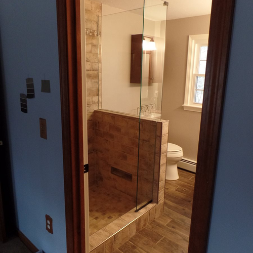 Tile installation from Flooring Source in the Auburn, MA area